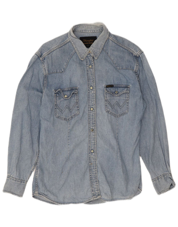 Cămașă din blugi Wrangler pentru femei UK 14 Large Blue