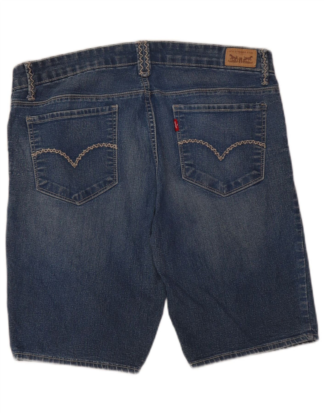 Bermuda de damă LEVI'S din denim învechit US 13 mare W32 bumbac albastru
