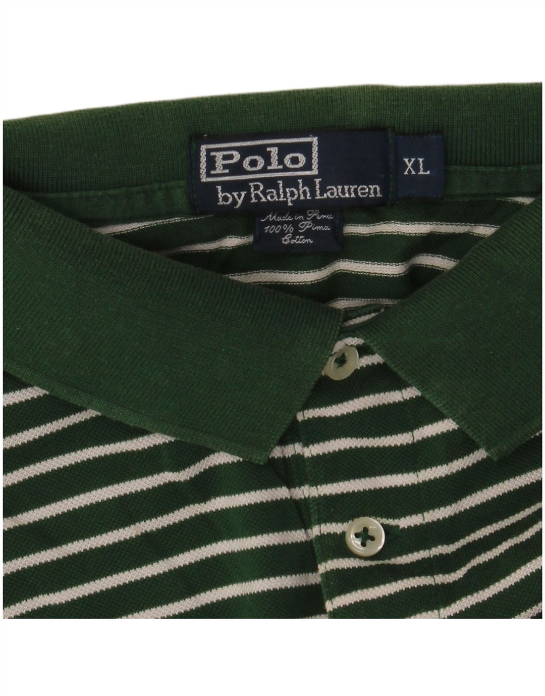 POLO RALPH LAUREN Tricou polo pentru bărbați XL bumbac cu dungi verzi