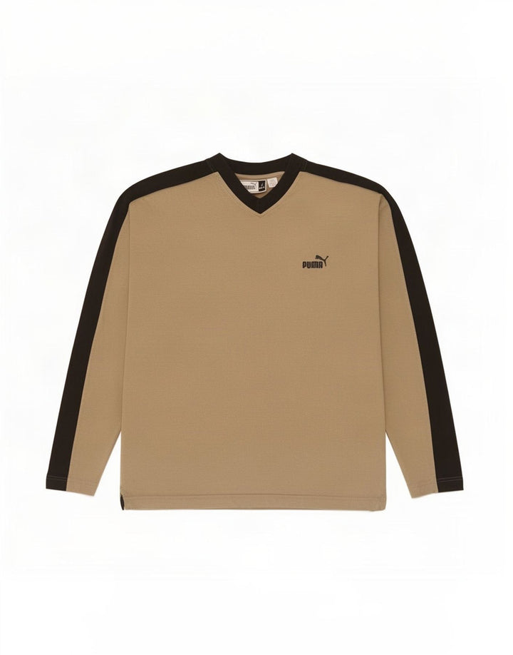 Top pentru bărbați Puma cu mânecă lungă, mare, bej, color block