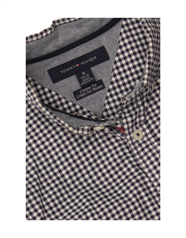 TOMMY HILFIGER Mens Shirt Size 15 1/2 16 Medium Navy Blue Gingham Vintage Tommy Hilfiger and Second-Hand Tommy Hilfiger from Messina Hembry 