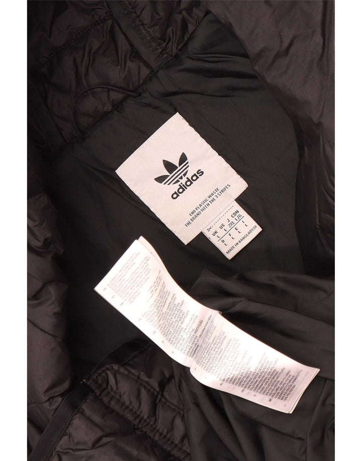 Jachetă căptușită cu glugă Adidas pentru bărbați UK 40 Poliamidă neagră mare