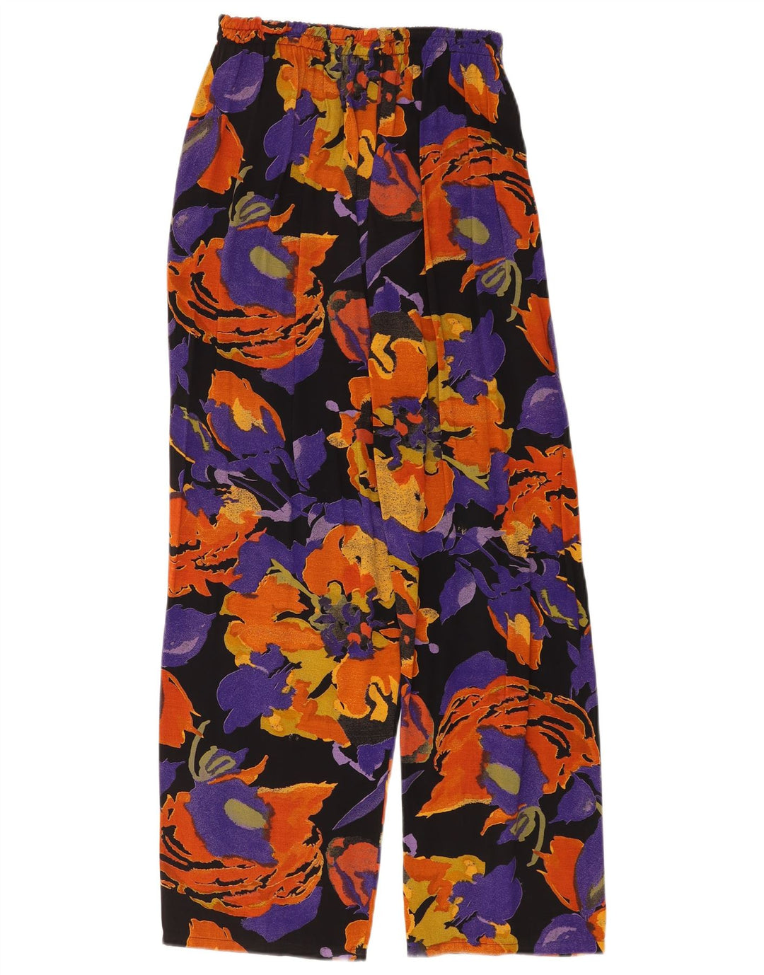 Pantaloni casual pentru femei, vintage, cu model abstract, UK 14 Large W32 L26 Multico