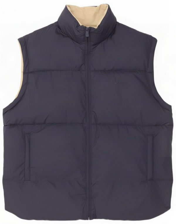 Asics Mens Reversibilă Căptușită Gilet UK 42 XL Bleumarin Poliester