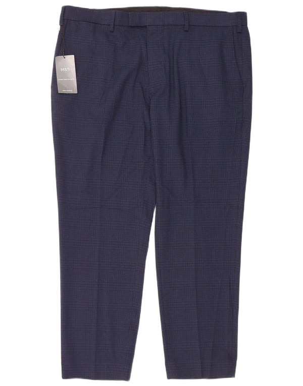 Pantaloni de costum pentru bărbați Marks & Spencer Tailored Fit L40 L29 Bleumarin
