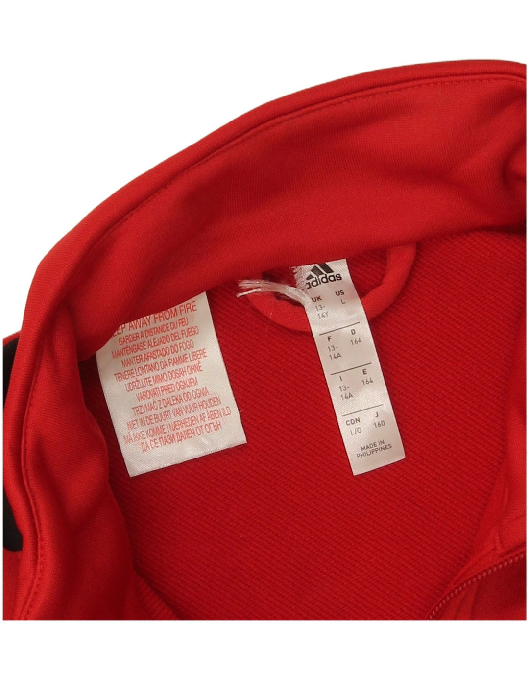 Jachetă de trening pentru băieți Adidas 13-14 ani Poliester color bloc roșu