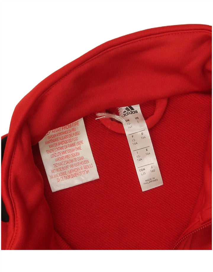 Jachetă de trening pentru băieți Adidas 13-14 ani Poliester color bloc roșu