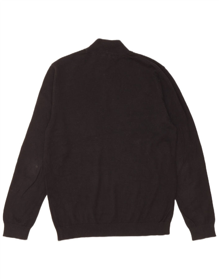 PIERRE CARDIN Pulover cu gât țestoasă pentru bărbați, bumbac mare, negru