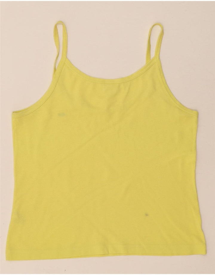Lacoste Cami Top Femei Mărimea 42 Mare Bumbac Galben