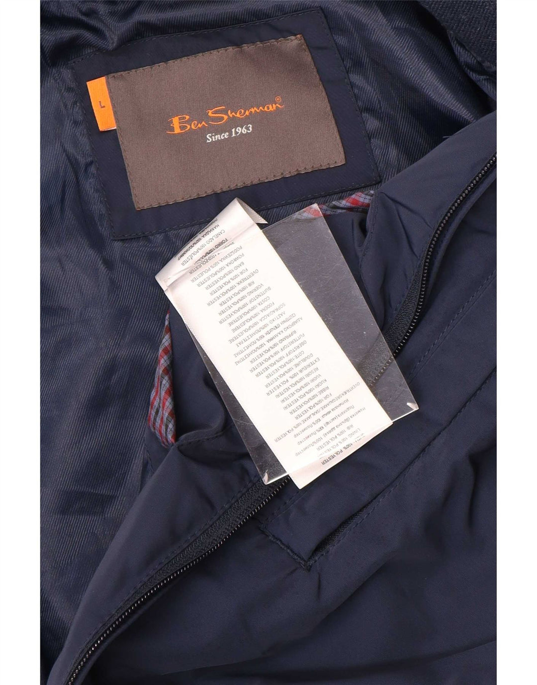 Jachetă bomber pentru bărbați Ben Sherman UK 40 mare, albastru, poliester