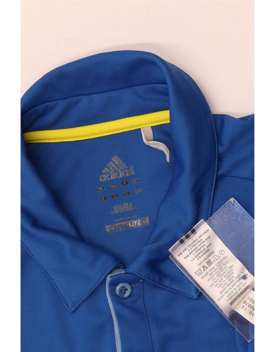 Tricou polo Adidas Climalite pentru bărbați, poliester albastru mic