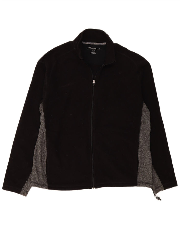 Jachetă fleece pentru bărbați EDDIE BAUER UK 40 mare, negru, poliester color bloc