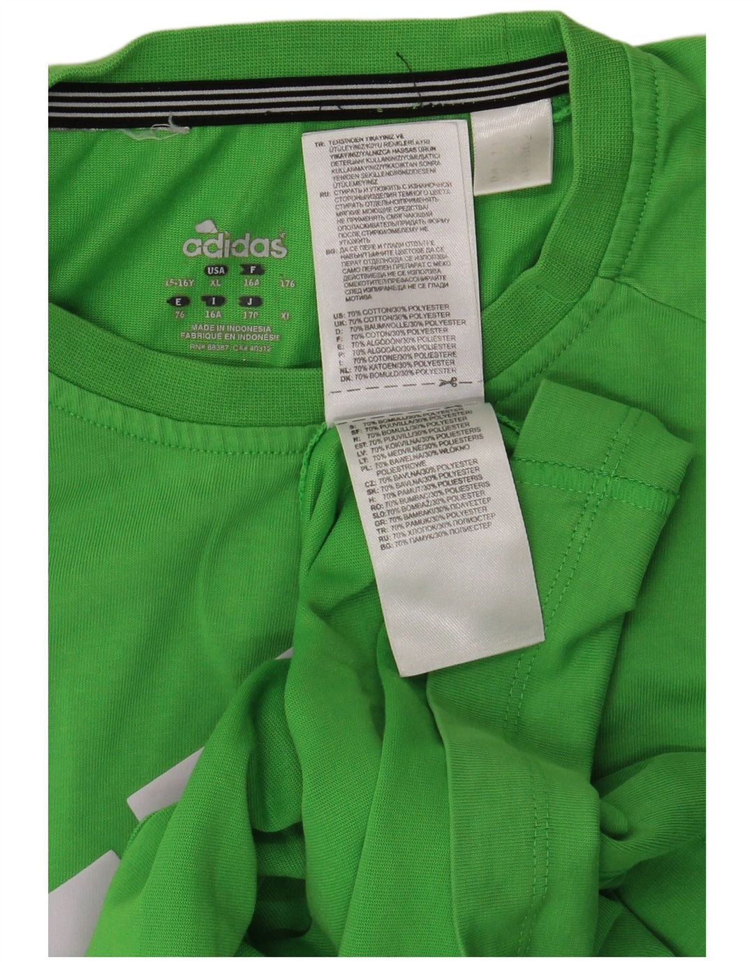 Tricou grafic ADIDAS Climalite pentru băieți Top 15-16 ani bumbac verde