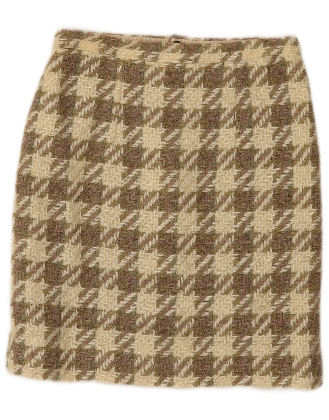 Fusta tricotată vintage pentru femei W26 mic maro Houndstooth