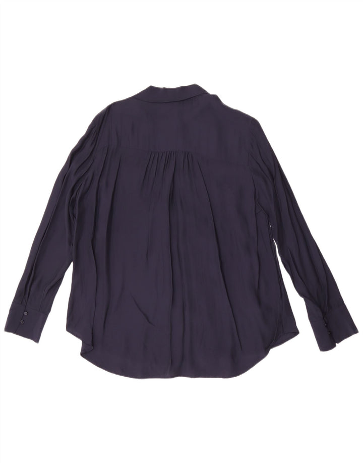 Bluză cămașă cu papion Massimo Dutti pentru femei EU 42 Viscoză mare bleumarin