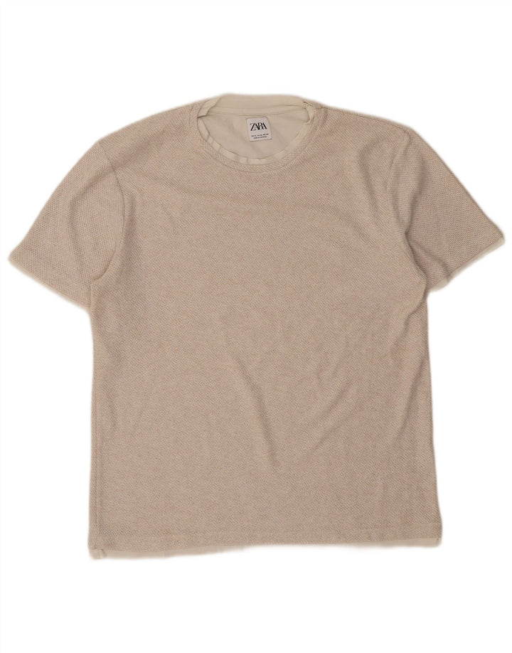 Tricou pentru bărbați Zara Top XL Bej
