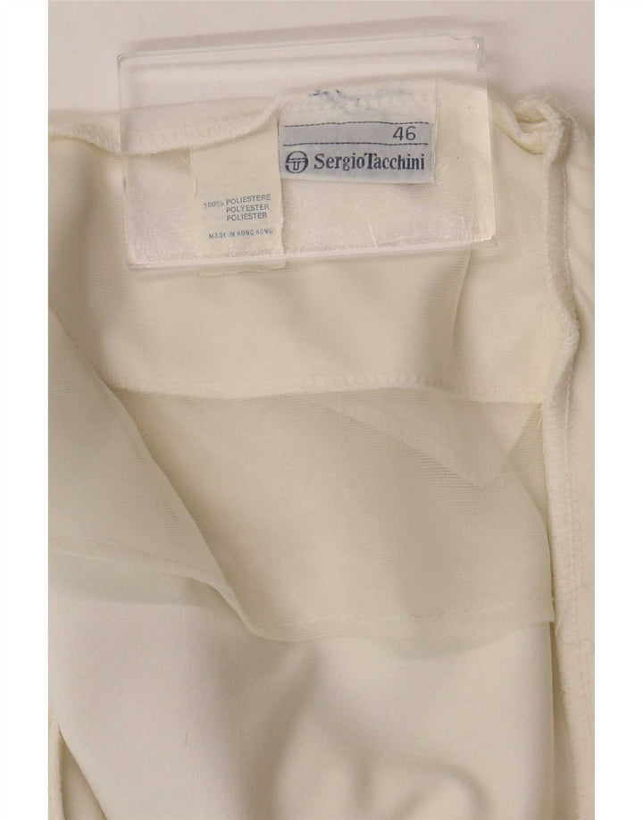 Sergio Tacchini Pantaloni scurti sport grafic pentru femei IT 46 Poliester alb mare