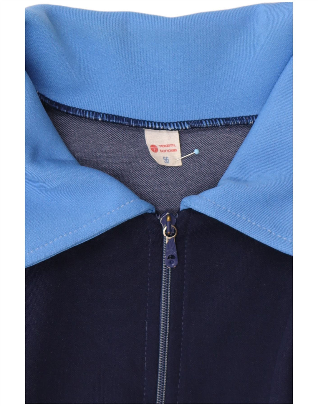 Jachetă de trening pentru bărbați VINTAGE EU 56 XL Albastru Colorblock Retro