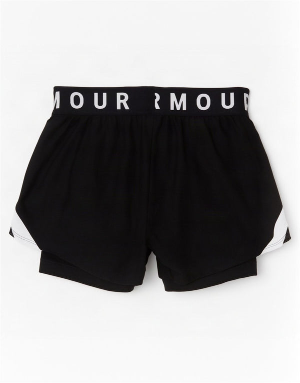 Pantaloni scurți sport grafic Under Armour pentru femei UK 8 Small Black Colorblock