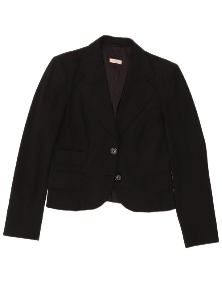 Jachetă pentru femei Max & Co. Blazer cu 2 nasturi UK 10 Poliester negru mic