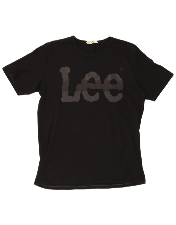 Tricou grafic pentru bărbați LEE Top mare din bumbac negru