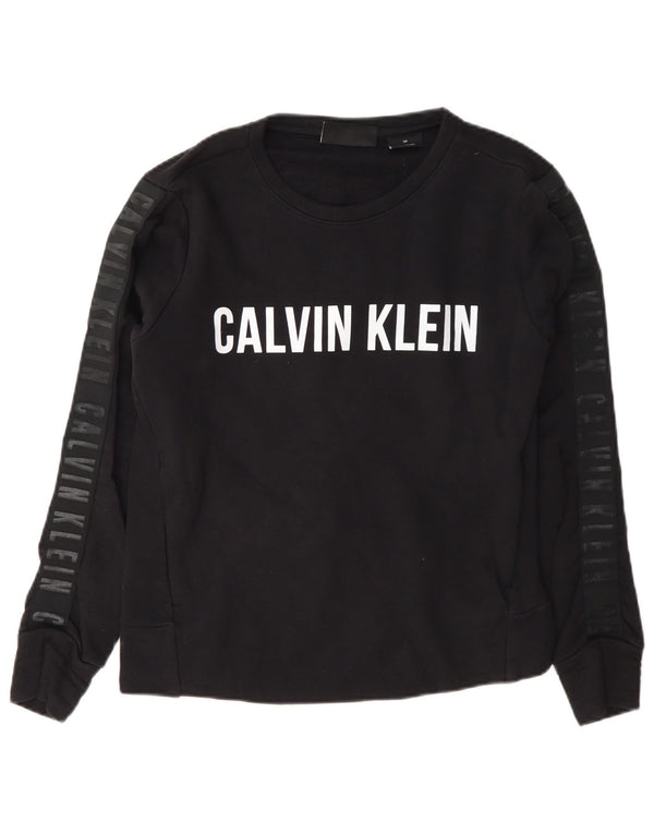 Calvin Klein Pulover cu grafic pentru femei UK 10 mic Bumbac bleumarin