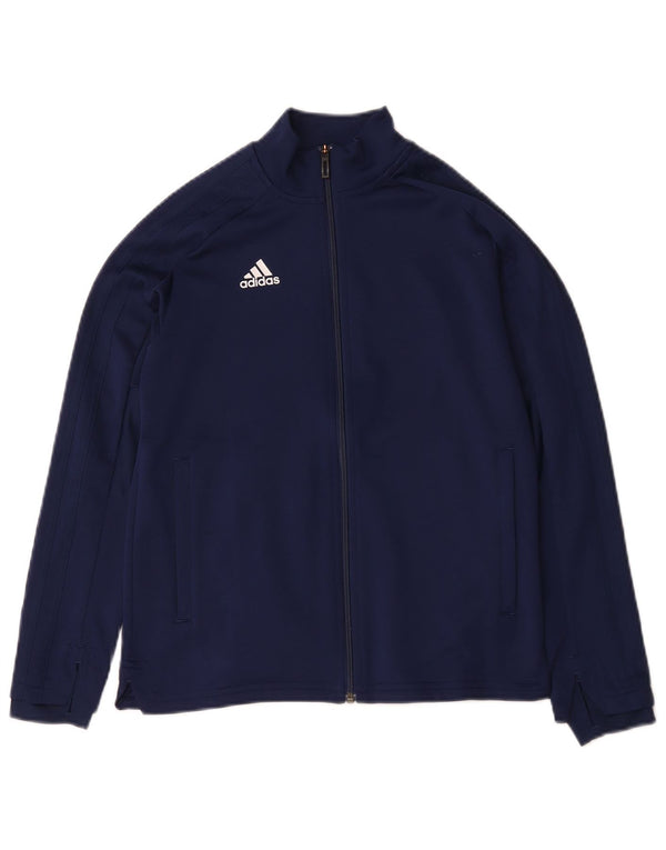 Jachetă de top pentru trening Adidas băieți 11-12 ani poliester bleumarin