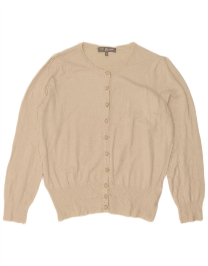 Pulover cardigan mic pentru femei Marks & Spencer UK 14 Medium Off White