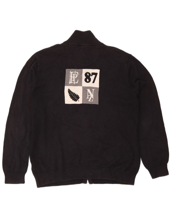 Pulover cardigan grafic pentru bărbați Eden Park XL bumbac negru