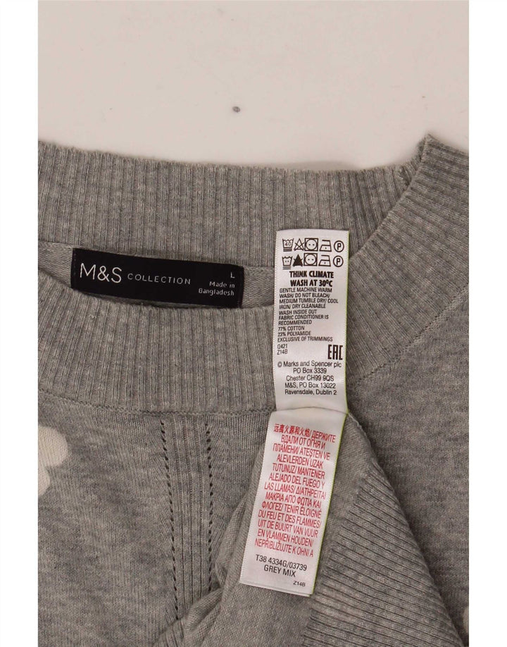 Pulover pentru femei Marks & Spencer, cu model abstract, cu decolteu rotund, UK 16 L