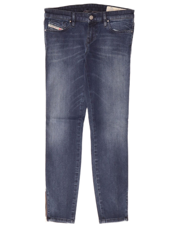 Jeans skinny pentru femei Diesel Skinzee-Low-Zip cu talie joasă W28 L26 Albastru