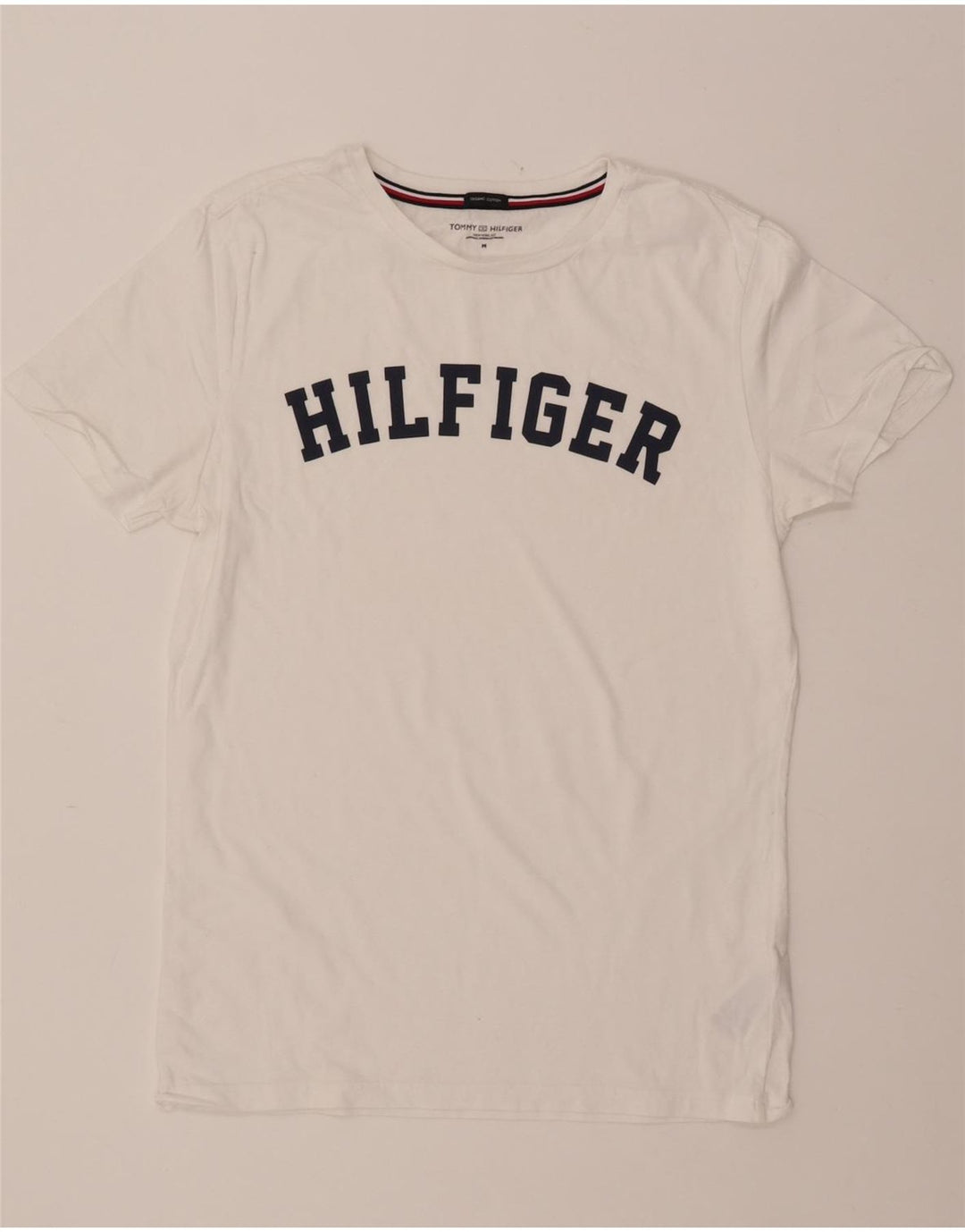 TOMMY HILFIGER Tricou cu grafic pentru femei Top UK 14 Bumbac alb mediu