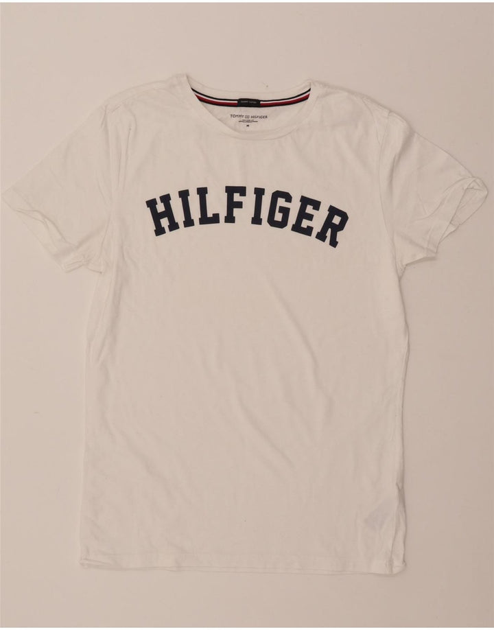 TOMMY HILFIGER Tricou cu grafic pentru femei Top UK 14 Bumbac alb mediu