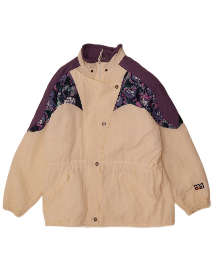 Jachetă de vânt pentru femei Rukka, cu ajustare largi, EU 38, alb mediu, color block