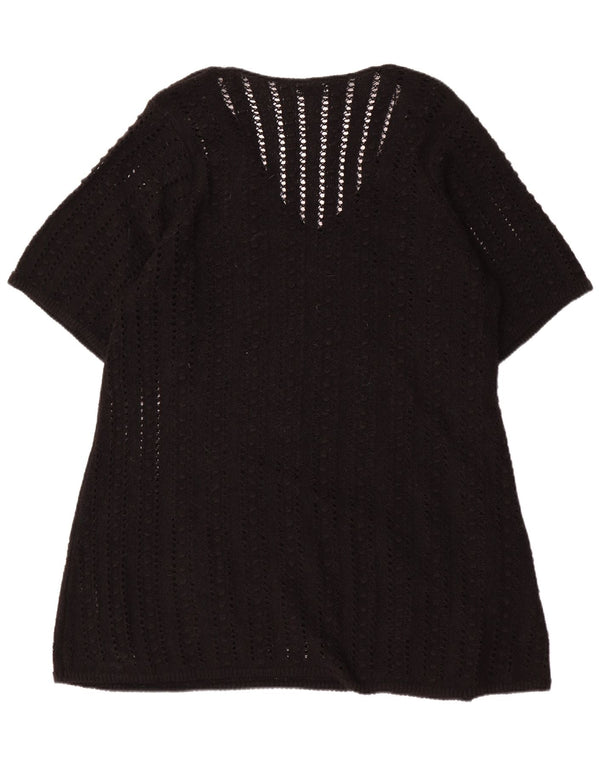 Rochie de pulover cu mâneci scurte supradimensionate pentru femei Zara UK 16 mare neagră