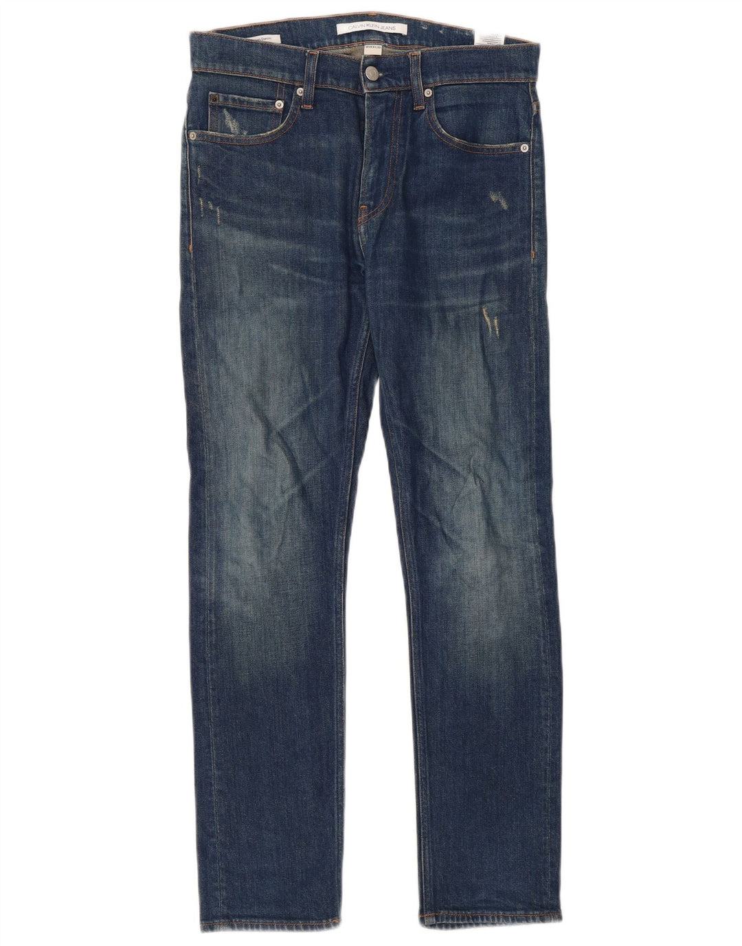Calvin Klein Blugi slim pentru femei Distressed W28 L30 Bumbac albastru
