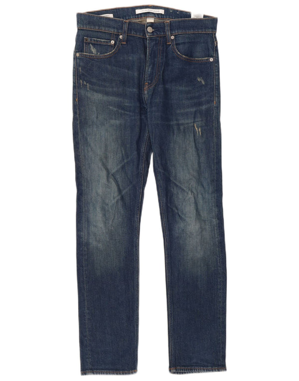Calvin Klein Blugi slim pentru femei Distressed W28 L30 Bumbac albastru
