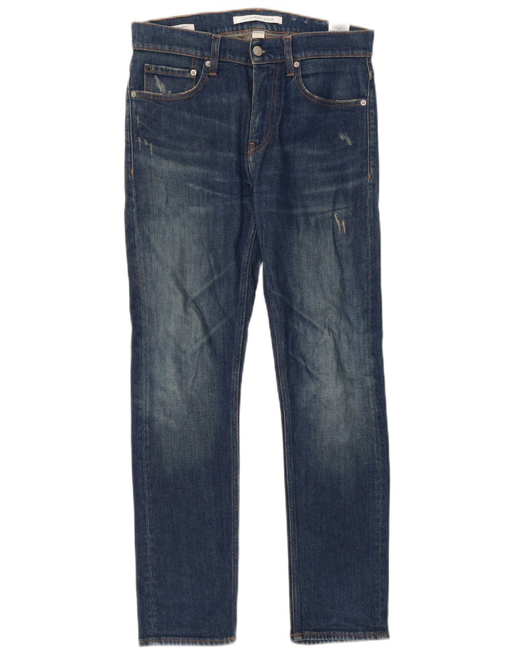 Calvin Klein Blugi slim pentru femei Distressed W28 L30 Bumbac albastru
