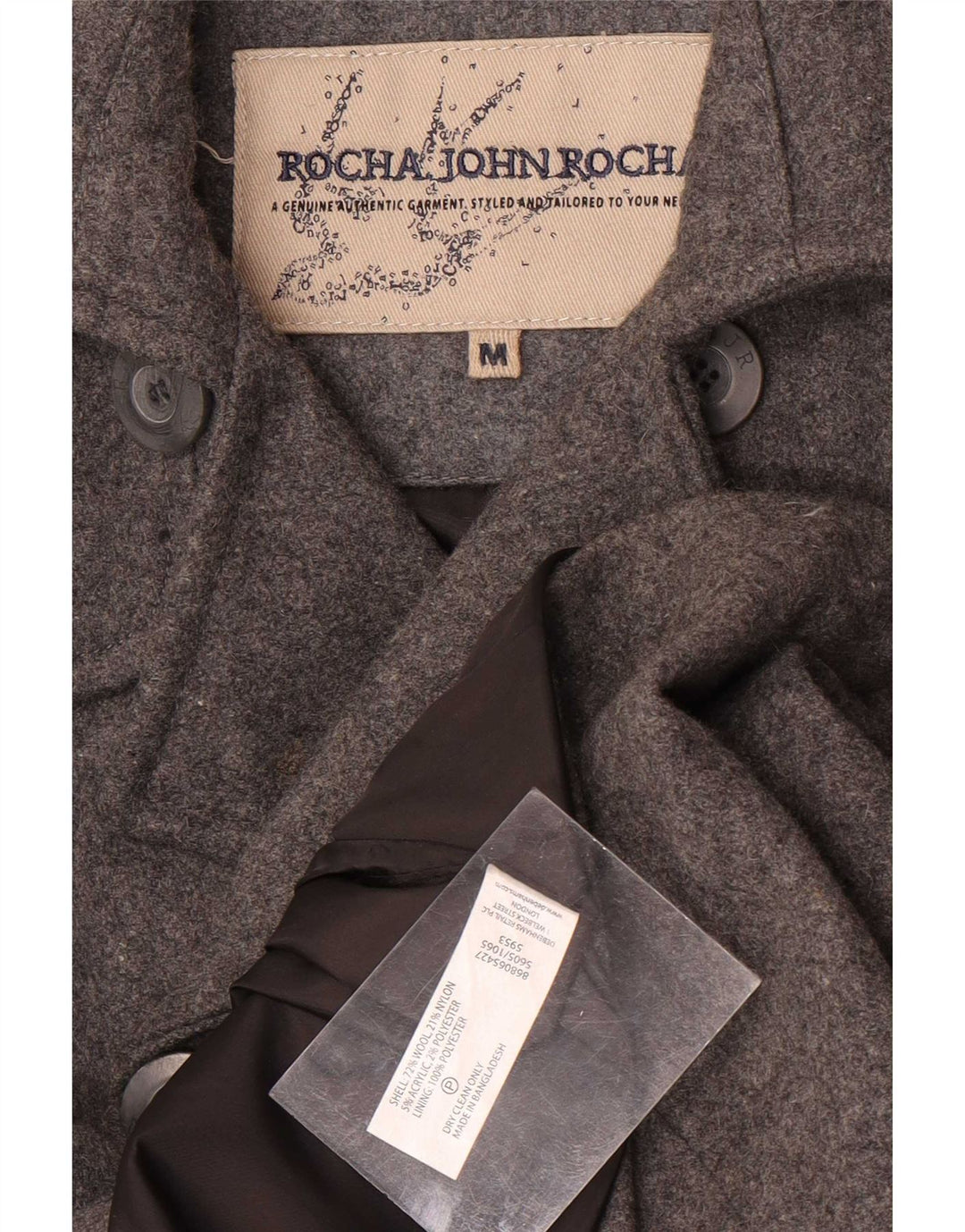Palton pentru bărbați John Rocha UK 38 Lână gri mediu
