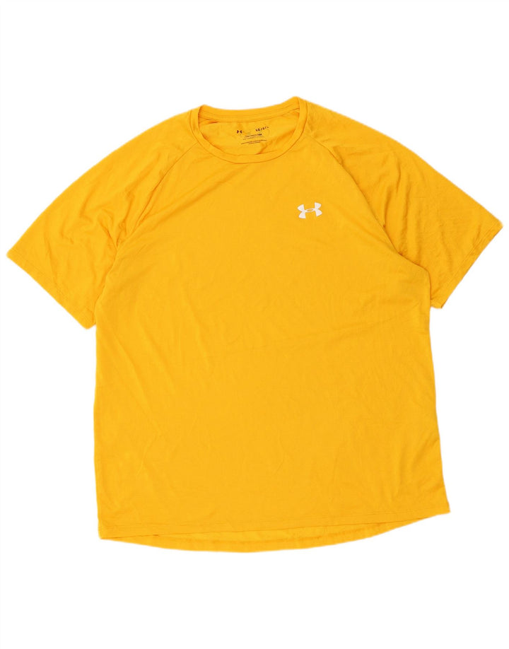 Tricou pentru bărbați UNDER ARMOUR Top mare din poliester galben