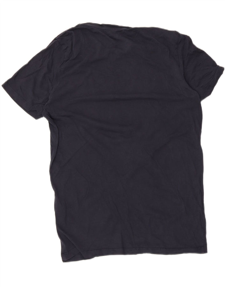 Tricou cu grafic Jack & Jones pentru bărbați Top mediu din bumbac cu dungi albastru bleumarin