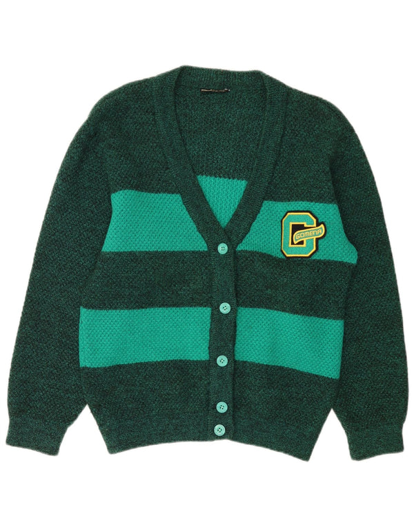 Pulover cardigan pentru femei Gomena UK 14 Lână nouă cu dungi verzi mari