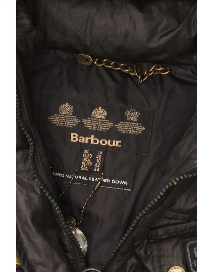 Jachetă căptușită cu glugă pentru femei BARBOUR UK 14 Large Black