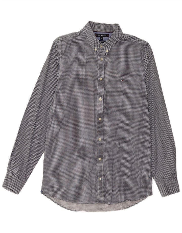Cămașă pentru bărbați Tommy Hilfiger, slim fit, din bumbac mediu bleumarin cu picior de găină