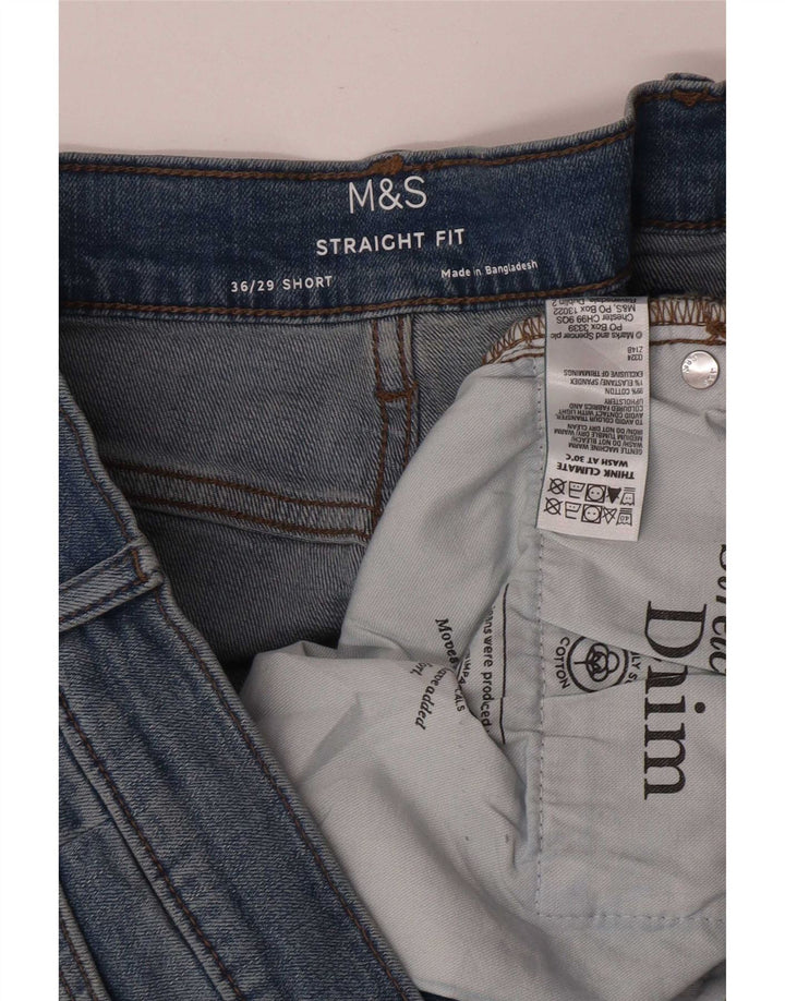 Marks & Spencer Blugi pentru bărbați, scurti, drepti, W36 L29, bumbac albastru