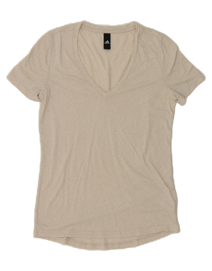 ADIDAS Womens T-Shirt Top UK 14 Medium Grey Spotted Polyester Vintage Adidas and Second-Hand Adidas from Messina Hembry 