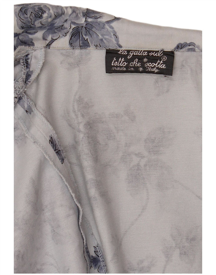 Jachetă Bolero Vintage pentru femei cu 1 nasture UK 14 Medium Blue Floral