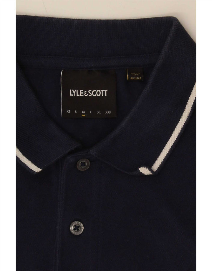 Tricou polo pentru bărbați Lyle & Scott, mediu bleumarin, cu dungi