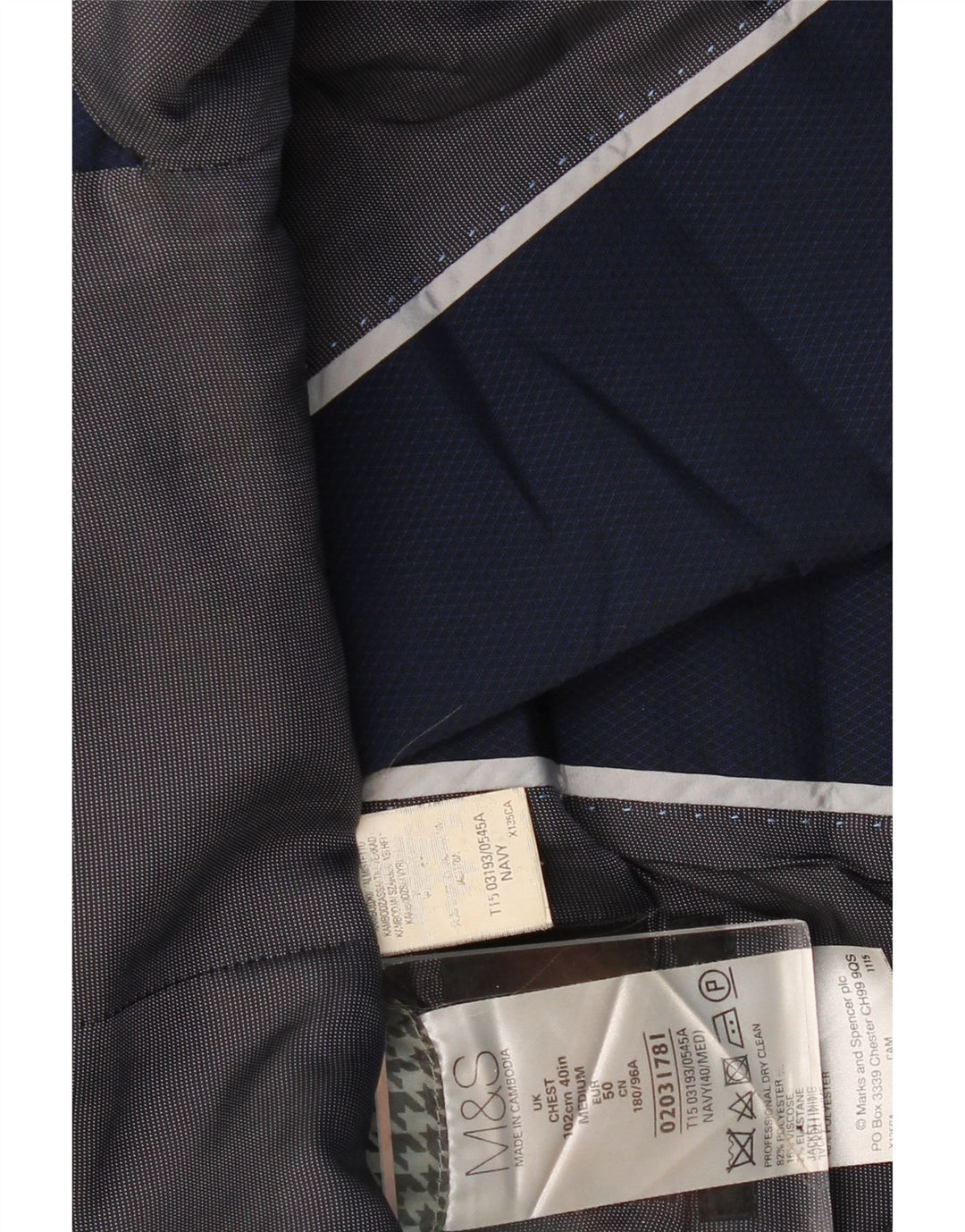 Jachetă pentru bărbați Marks & Spencer, cu 1 buton, UK 40, mare, bleumarin, clasică