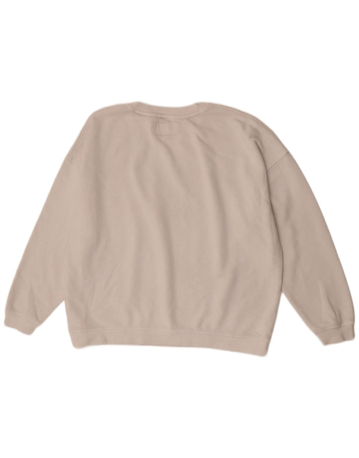 Jack Wills Pulover supradimensionat cu grafic pentru femei UK 16 Large White